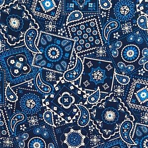 Fabric / Material - Rodeo Dreams - Blue Bandana - Robert Kaufman - 2014 - washed